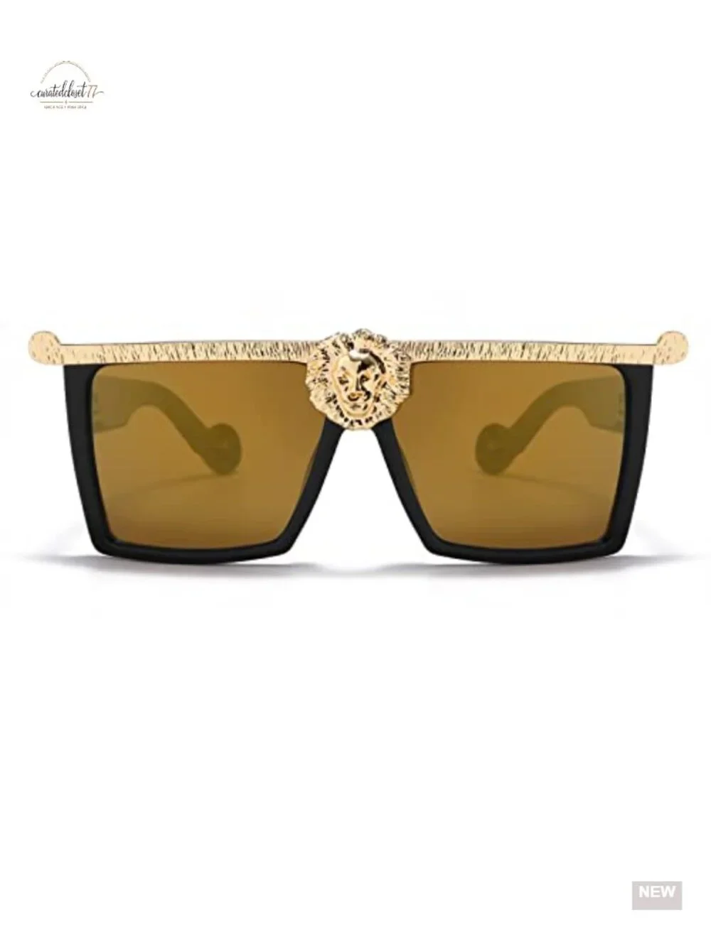 Oversized Square Sunglasses Flat Top Thick Plastic UV400 Protection 57mm